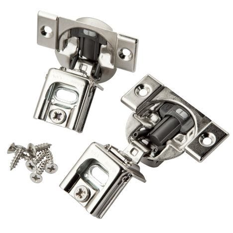 1 X Compact Soft-Close Cabinet Door Hinge 1-1/2 Overlay with dowels