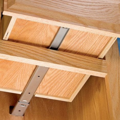 35 Lb Center Mount Drawer Slides, Wooden Tracks For Dresser Drawers