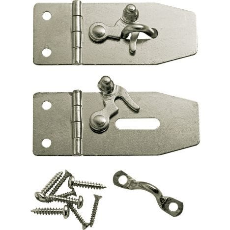 Retro Carved Jewelry Box Chest Buckle Toggle Latch Hasp Hook Rectangle & Hinges 