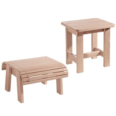 Adirondack Foot Stool Side Table Plans, Wooden Footstool Plans