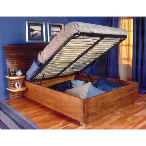 Queen Bed Lift With Platform End, Metal Bed Frame Lifts