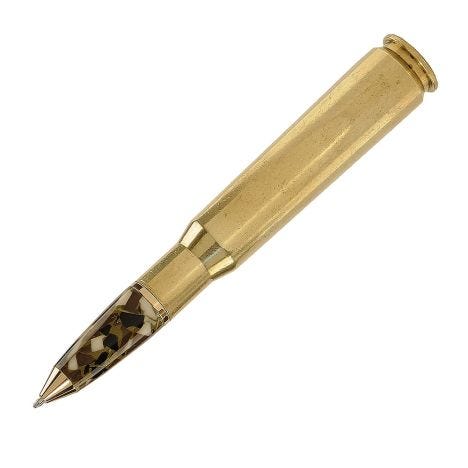 Chrome 30 Caliber Twist Bullet Pen Woodturning Kit 