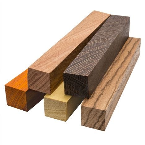 5 Pack Canarywood Pen Blanks 