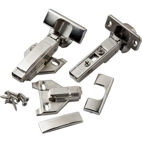 2 Blum 120 Degree Face Frame Clip On Hinge With Soft Close Adapters & Plates-Full overlay