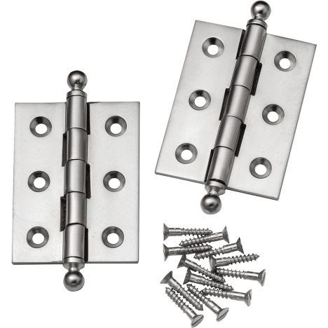 Details about   1 Pair Vtg Japanned Door Hinge 2 1/2" x 2 1/2" copper flash ball finials 128-20J 