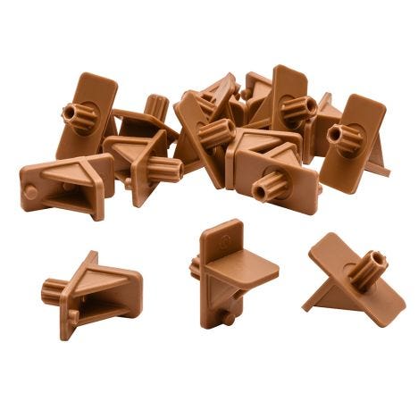 10 Pieces Brown Plastic Screw in Shelf Support Holder Pin Peg 