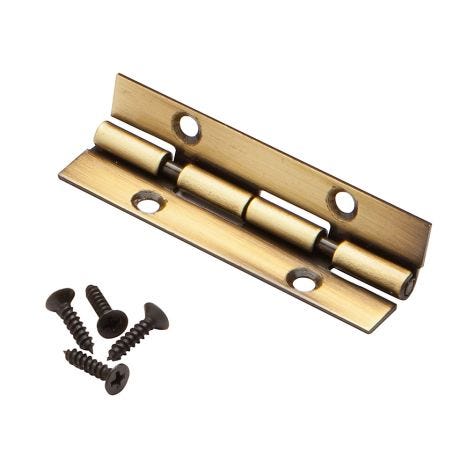 Tulead Wooden Box Hinges 1.7x1.54 Iron Case Hinge Latch 90 Degree Aircraft Lid Hinges Bronze,10PCS for Woodworking Projects with Mounting Screws