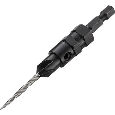 8x Countersink Drill Bit Set Adjustable Depth Stop Collar Woodworking Drilling