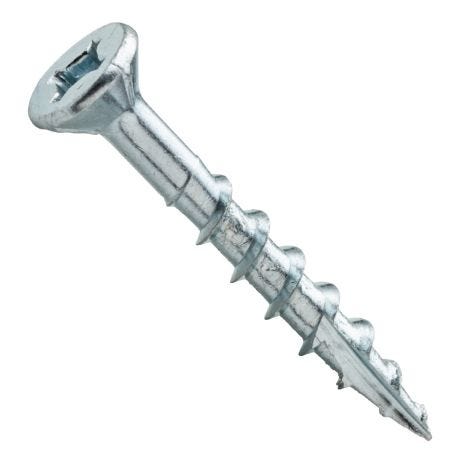 Type 17 100 8x1 Square Flat Head Wood Screws w/Nibs Zinc 