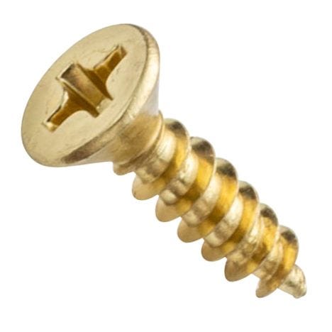 BRIGHT FINISH WOOD SCREWS #4 x 1/2" SOLID BRASS FLAT HEAD PHILLIPS DRIVE 