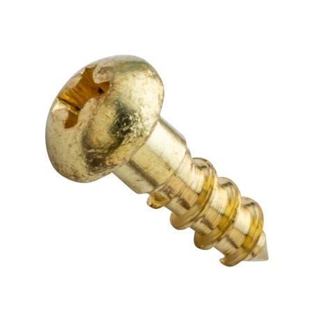 The Hillman Group 1858 8 x 2 Brass Round Head Slotted Wood Screw 20-Pack 