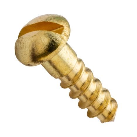 pack of 10 No.6 x 1/2" 3.5 x 14mm Small solid brass screws round head slotted 