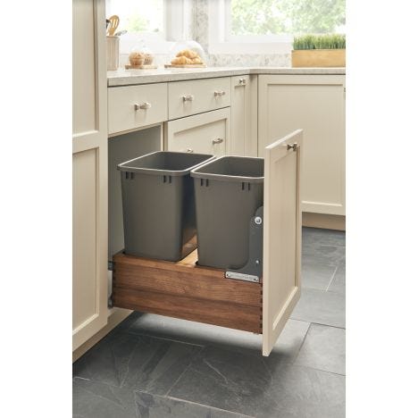 Bottom Mount Waste Containers, Cabinet Pull Out Shelves Bottom Mountain