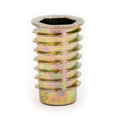 Threaded Insert for Wood With Flange M8 x 25mm Hex Drive Fix Pack of 4 