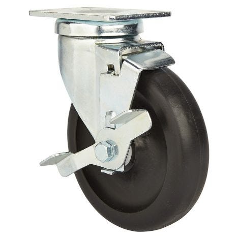 5" x 2" Rigid Caster Rubber Wheel on Steel Hub 400lb each Tool Box 