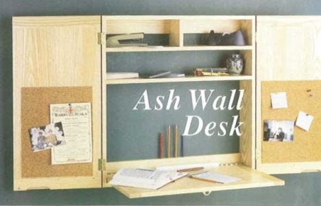 Woodworker S Journal Ash Wall Desk Plan, Rockler Barrister Bookcase Door Slides Free