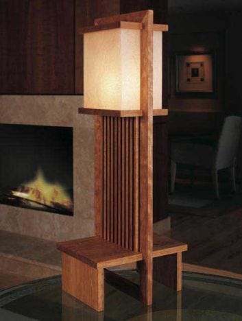 Frank Lloyd Wright Lamp Plan, Frank Lloyd Wright Bedside Lamps