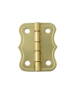 Brass-Plated Large Decorative Small-Box Fastener Hinge 1"L X 13/16"W