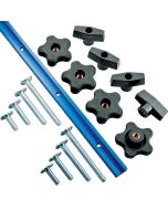 The Rockler 17-Piece Universal T-Track Kit
