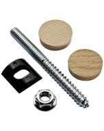 Fastens hand rails to newel posts and walls and for continuous hand rails or fittings