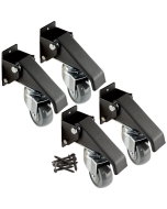 Close up look at the four pack of casters and included screws