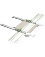Parallel Guide System for Festool Guide Rails (sold separately). Parallel Guide Extensions shown are sold separately, 46708.
