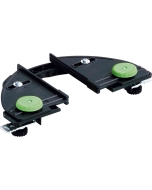 Securely holds narrow rails while you plunge the Domino mortises.