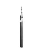 Freud #72-400 Tapered Ball-Tip Solid Carbide CNC Router Bit, 1/16'' Dia. x 1'' H x 5.4&deg; Taper x 1/4'' Shank