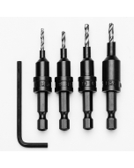 4-Piece Wood Screw Countersink/Pilot Hole Drill Bit Set