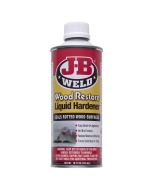 J-B Wood Restore Liquid Hardener seals and reinforces rot-damaged wood, creating a stable base for later filling with Repair Putty (#63340, sold separately) or Epoxy Wood Repair (#68616, sold separately). 