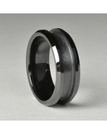 Black Ceramic Ring Core Blank, 8mm Wide