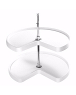 Kidney Shaped 2 Shelf Corner Lazy Susans, Rev-a-Shelf 6472 Series-White Finish