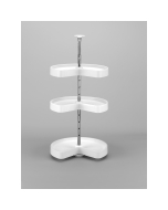 Silhouette photo of the three shelf lazy susan in white. 