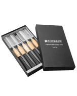 Rockler Traditional High-Speed Steel Ergonomic Turning Tool Set, Full-Size in the box