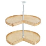 28" (711 mm) Diameter Pie-Cut Shelves With Hardware, Wood - Maple (4WLS942-28-52)
