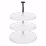 18" Full Circle 38"-46" Three Shelf Lazy Susan Set, Almond (3073-18-15-536)