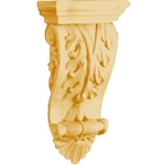 Mini Rubberwood Shell and Acanthus Leaf Corbel with Scroll (1848)