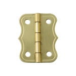 Brass-Plated Large Decorative Small-Box Fastener Hinge 1"L X 13/16"W