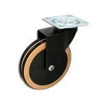 Designer Wooden Casters with Black Wheel, Beech