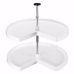 Rev-A-Shelf Kidney Shaped Two Shelf Lazy Susan Set (3472 Series)-Almond Finish