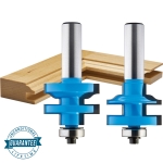 Rockler Ogee Rail and Stile Router Bit Set - 1-3/8" Dia x 1" H x 1/2" Shank