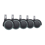 Slipstick Rubber Caster Wheels, Pack of 5