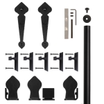 Rolling Barn Door Hardware Kit, Black, Spade (Hammered)