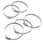 4'' Stainless Steel Hose Clamp, 5-Pack