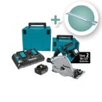 Makita 18V X2 Brushless Cordless 6-1/2'' Plunge-Cut Circular Saw Kit with 55'' Guide Rail