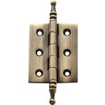 Antique Brass Finial Tip Hinges 2" Long x 1-1/2" Wide