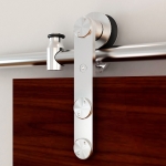 Rolling Barn Door Hardware Kit, Stainless Steel, Vertical Strap
