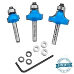 Rockler Roundover Beading Router Bit Set - 1/4" Shank