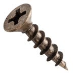 Centerline #6 x 5/8'' Flat Head Phillips Cabinet Hardware Mounting Screws, Antique Brass Plated, 100-Pack