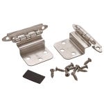 3/8'' Inset Free-Swinging Face-Mount Cabinet Hinges, Satin Nickel
